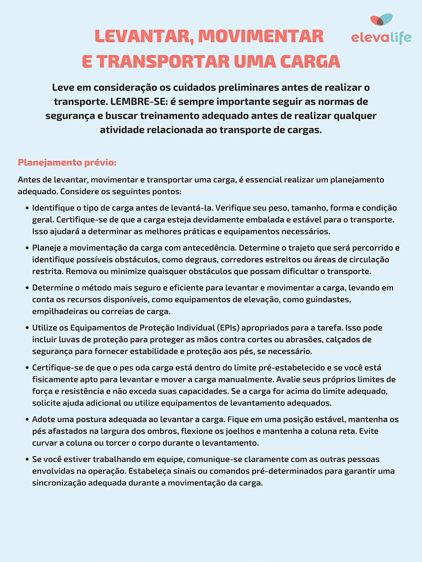 Orientação de Movimentação de Carga