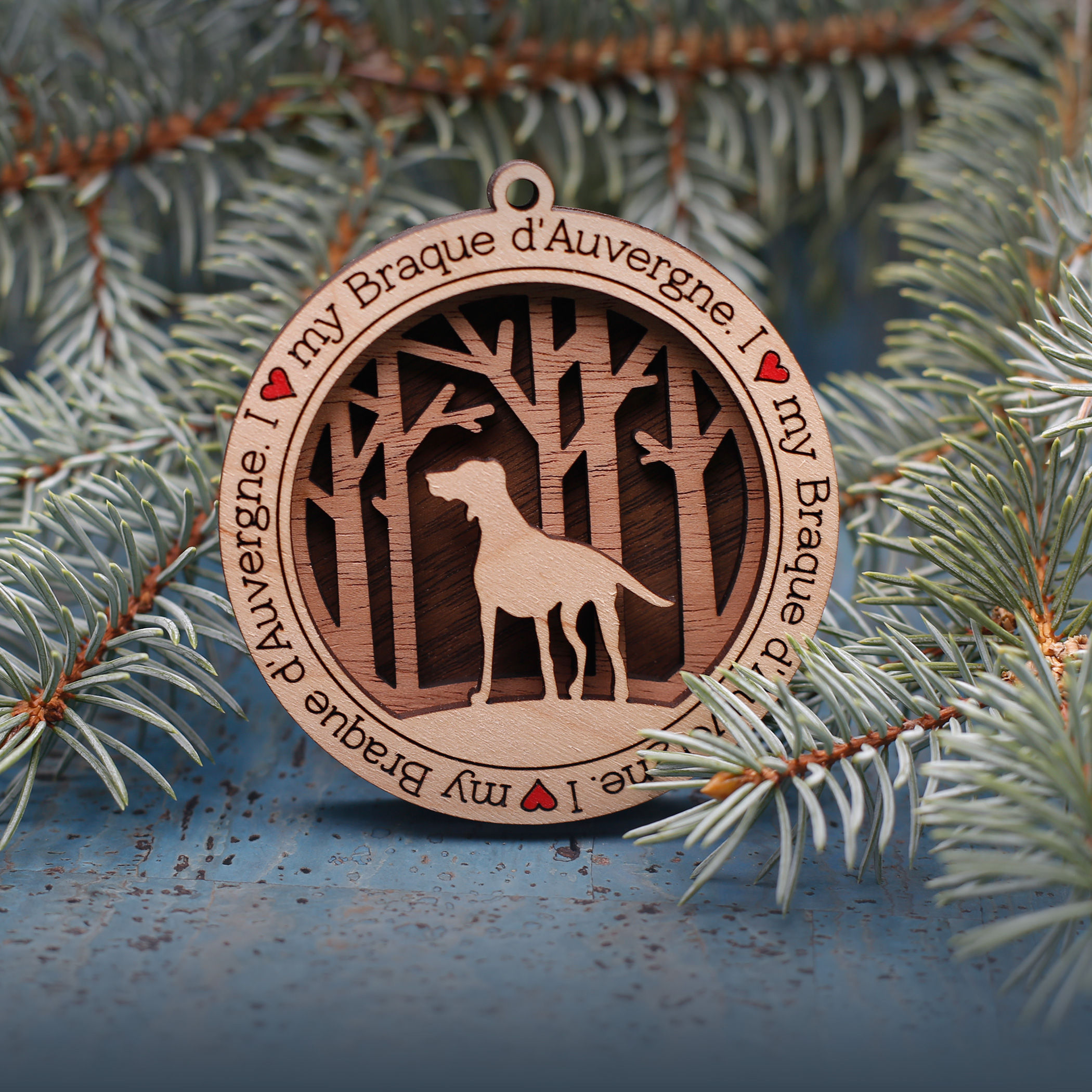 I Love My Braque d'Aurvegne Ornament