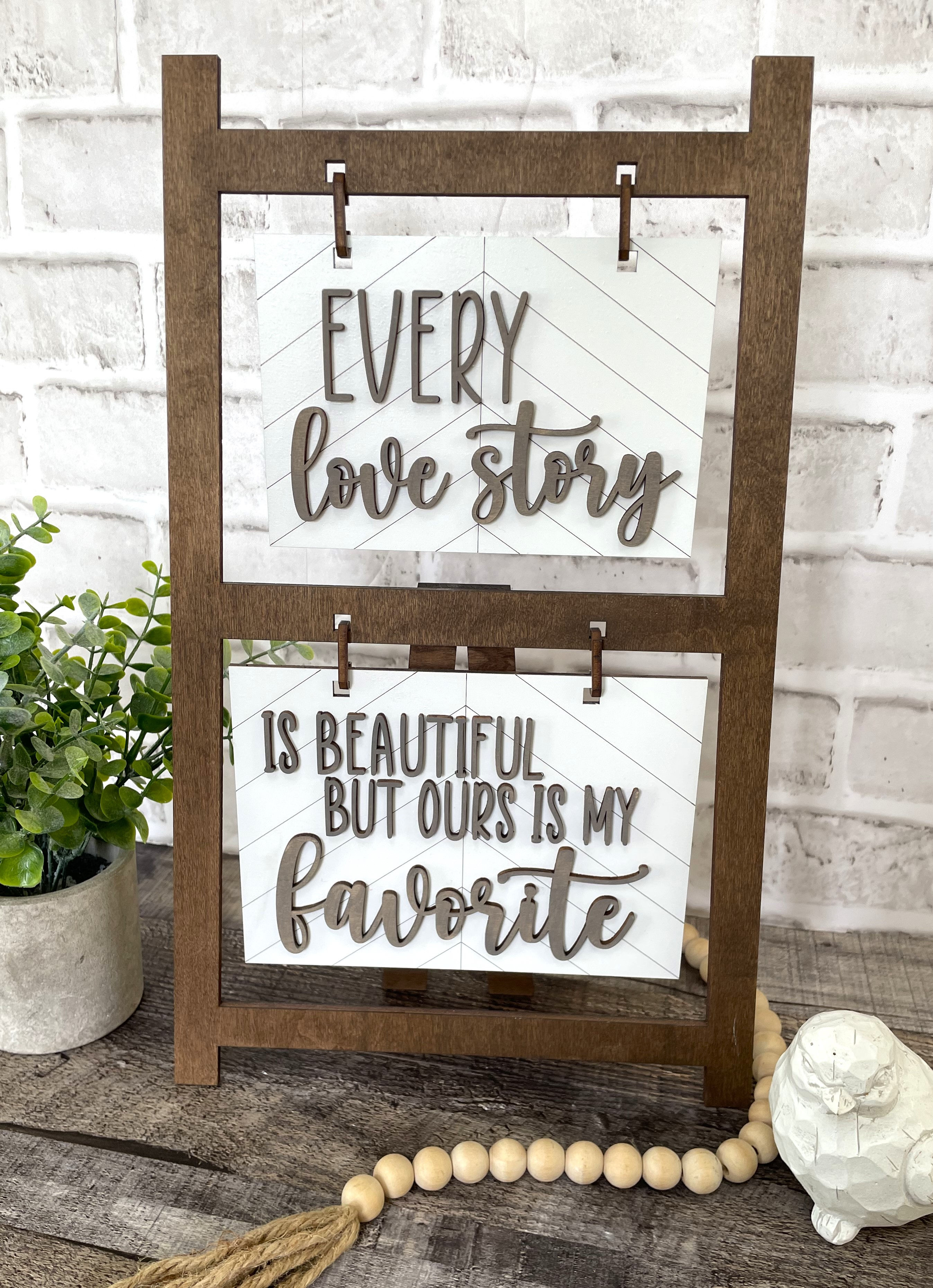 Every Love Story Add-On Set for Wooden Ladder Picture Frame