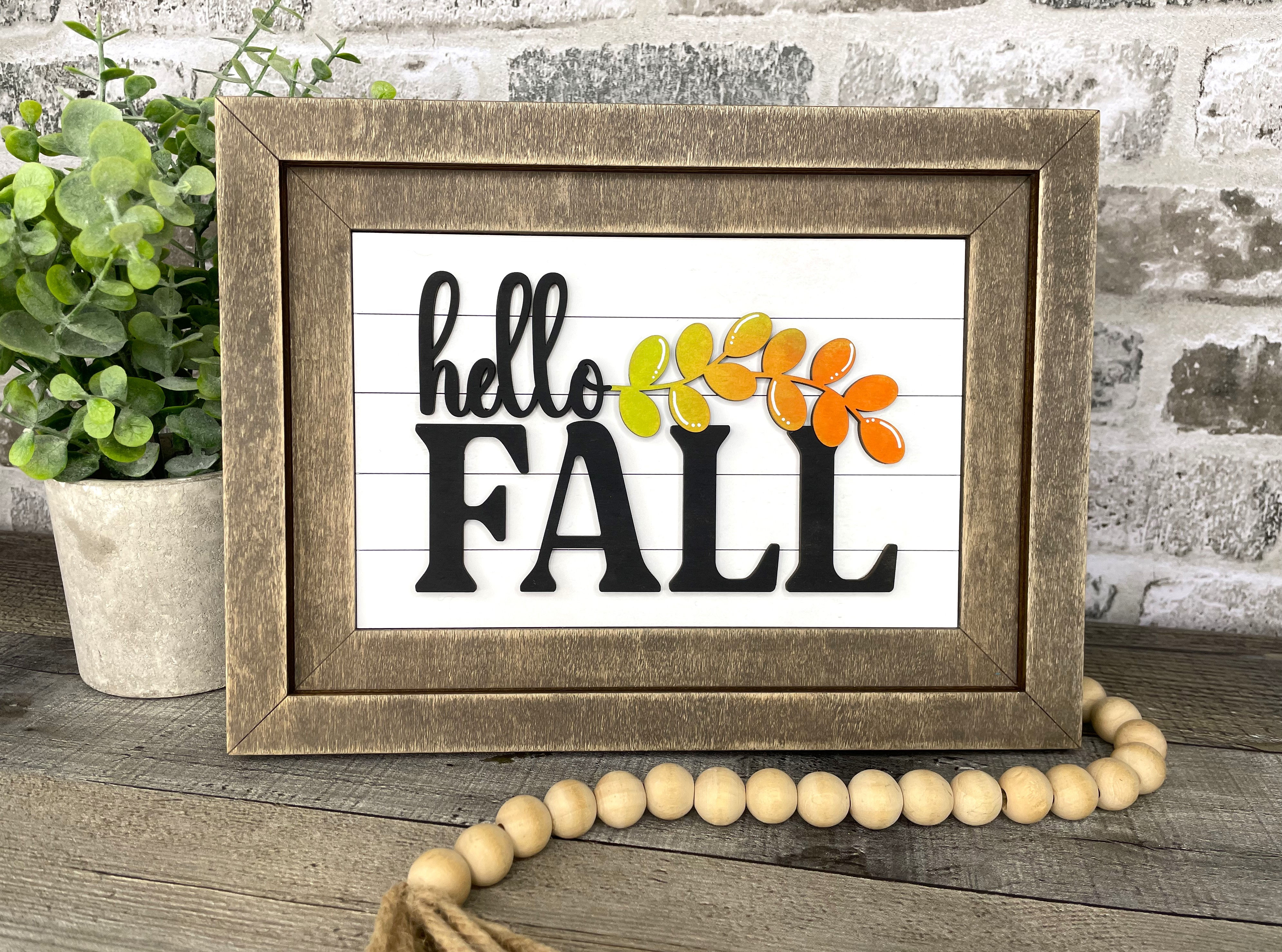 Hello Fall Add-On Set for Chunky Wooden Picture Frame