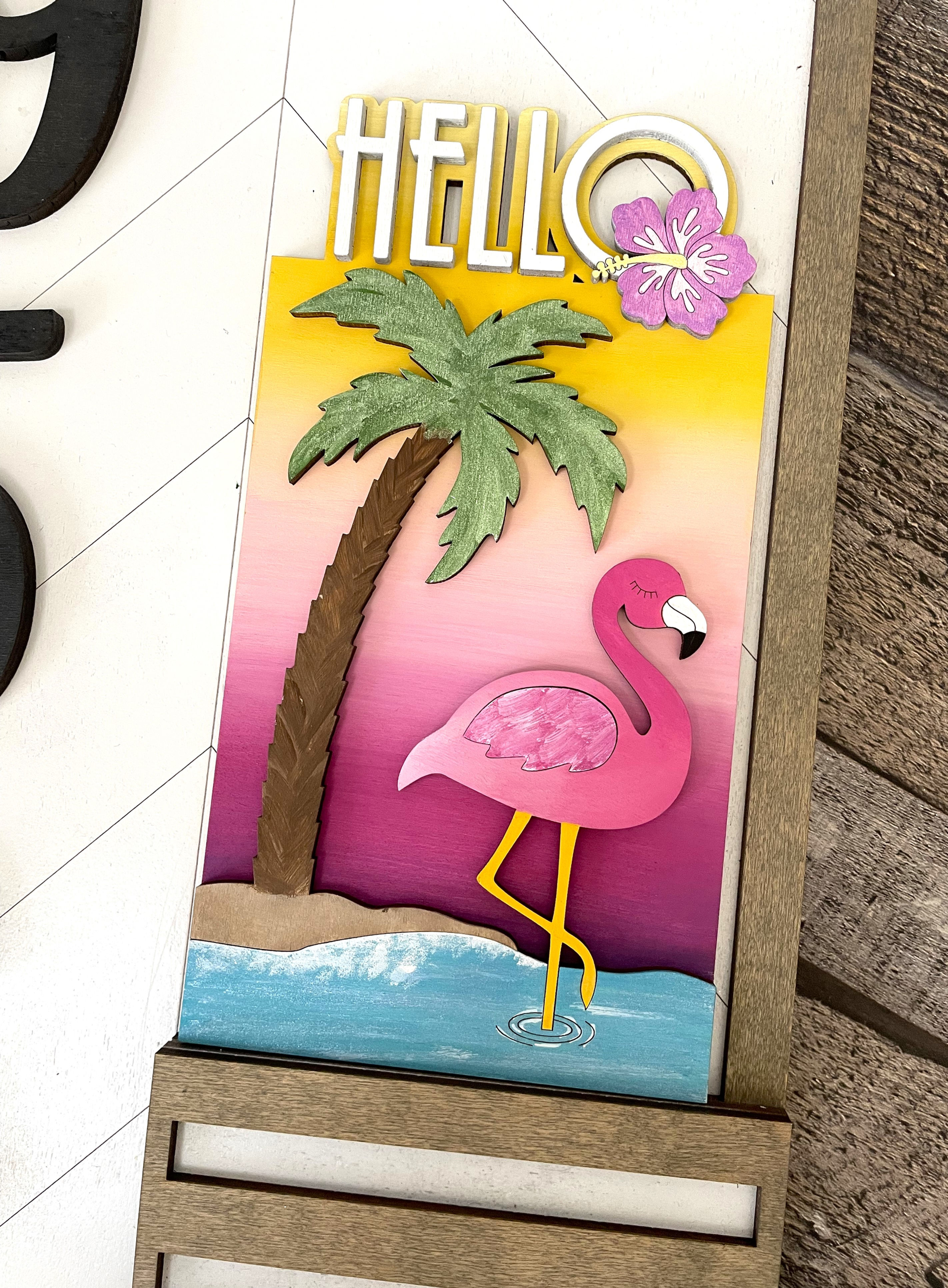 Hello (Flamingo) Add on Set for Address Plaque