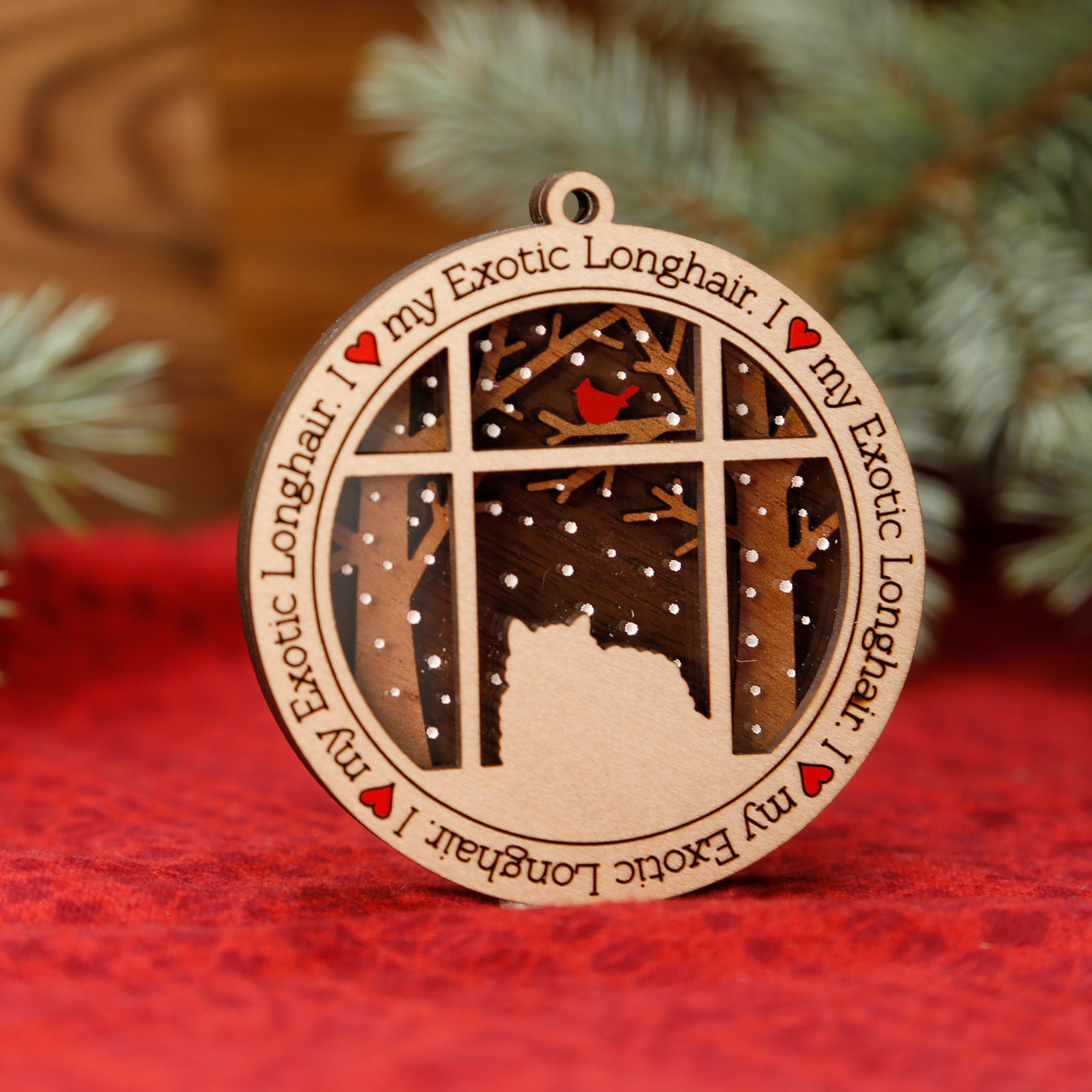 I Love My Exotic Longhair Ornament