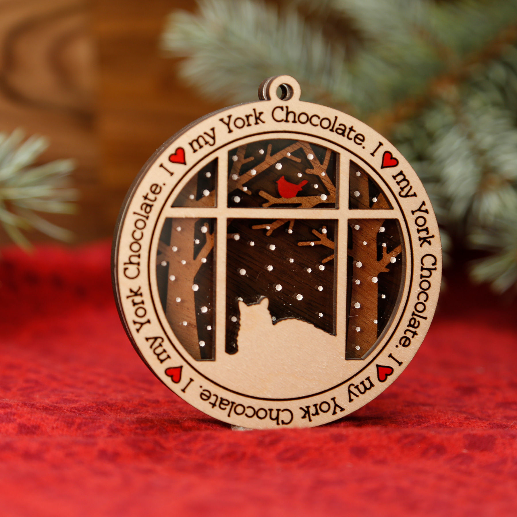 I Love My York Chocolate Ornament