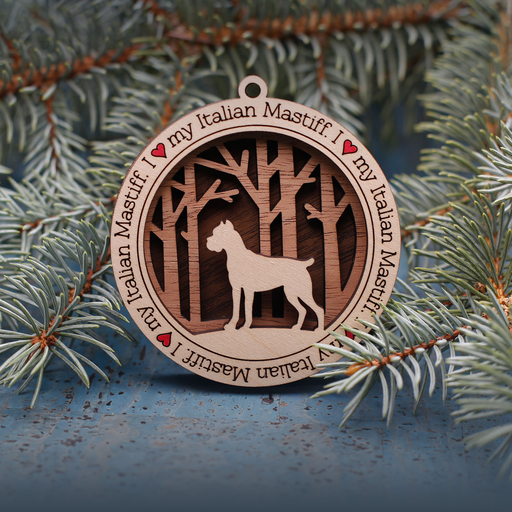 I Love My Italian Mastiff Ornament