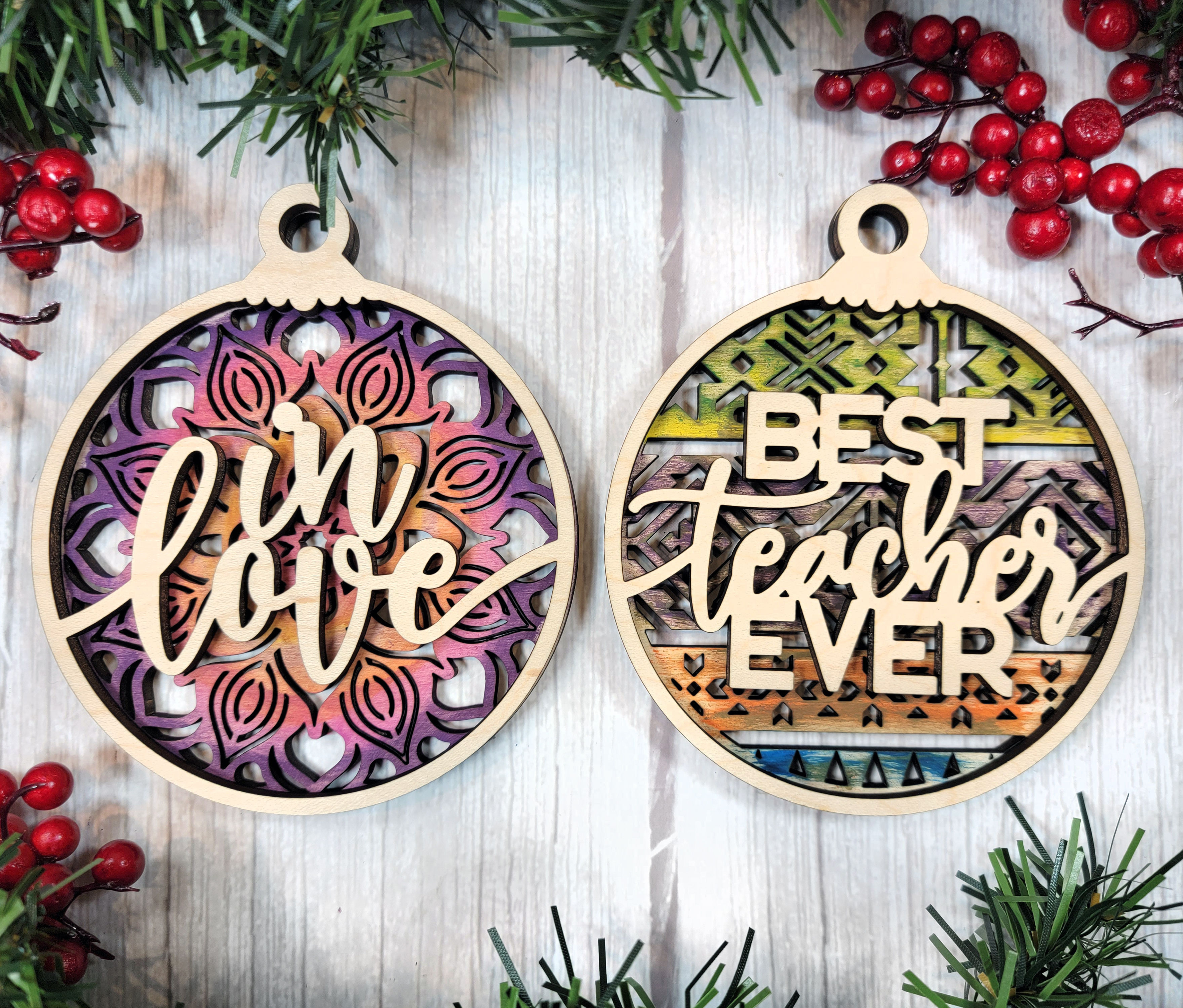The Anniversary Edition - Christmas Ornaments With Fun Background Options