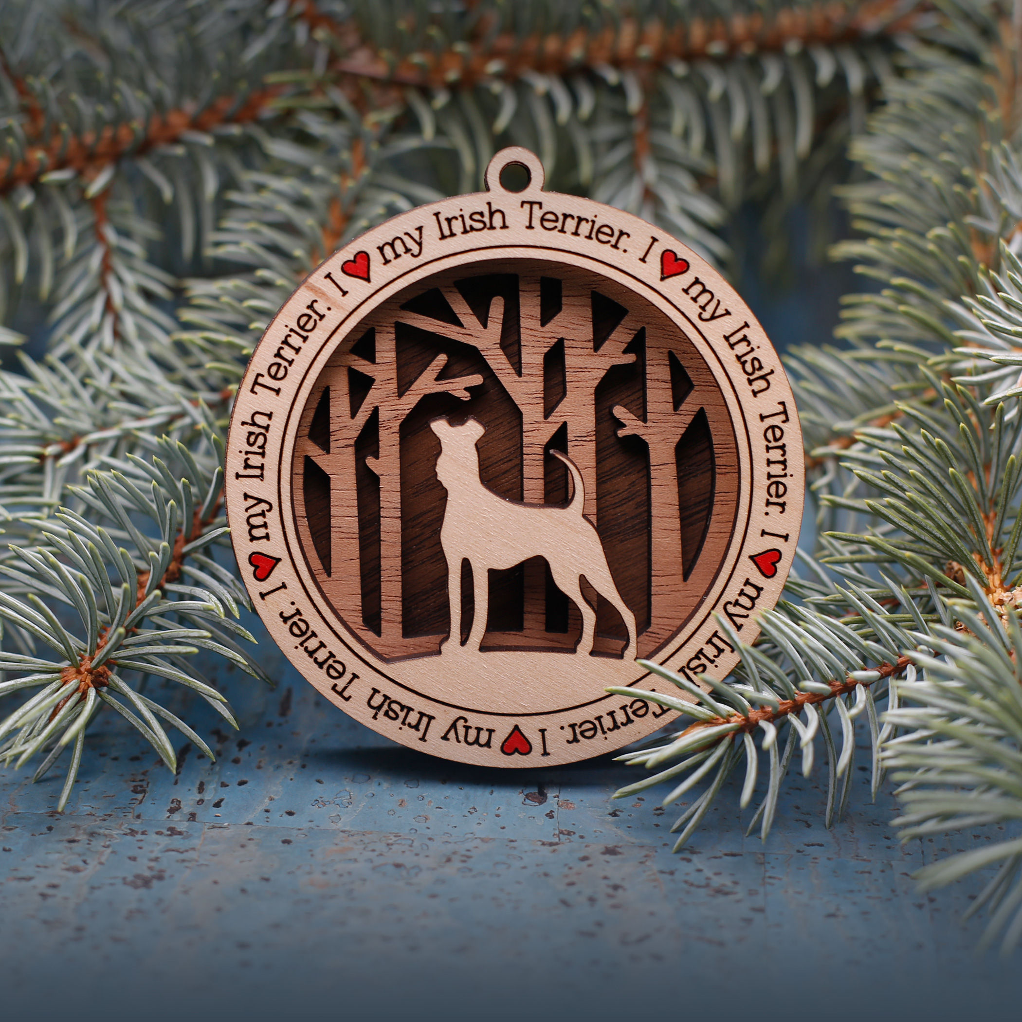 I Love My Irish Terrier Ornament