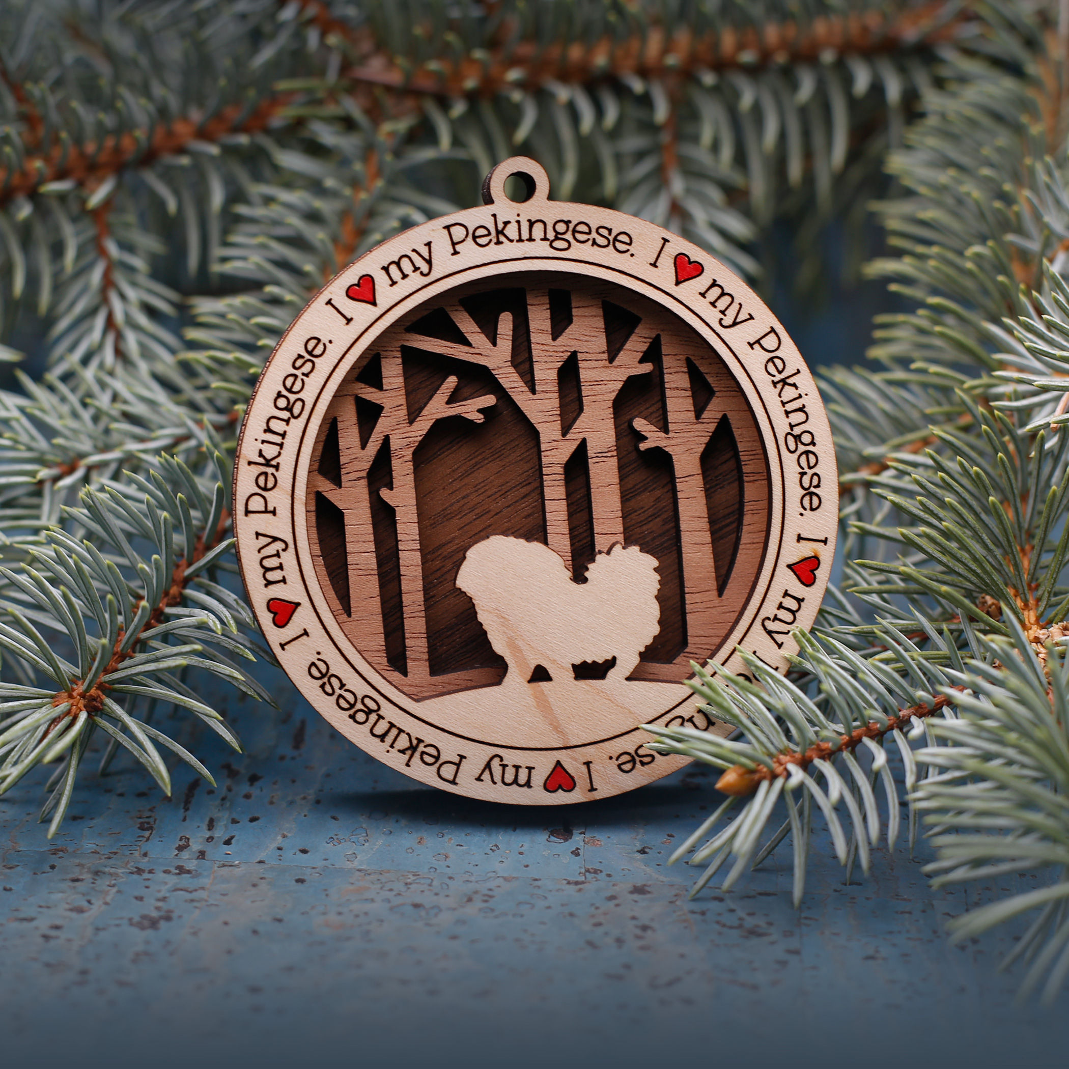 I Love My Pekingese Ornament