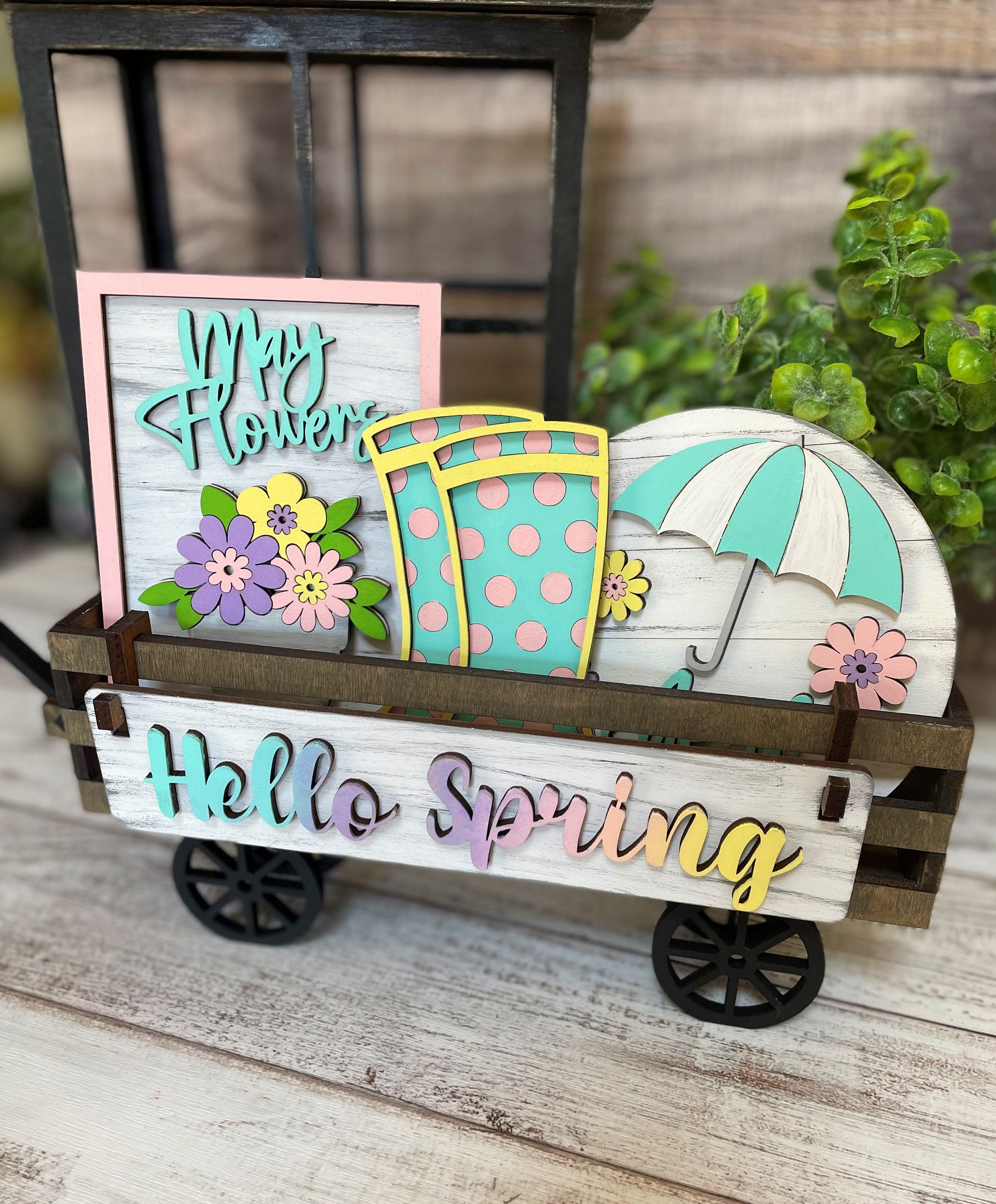 Hello Spring Add on Set for Wagon, Crate or Shelf