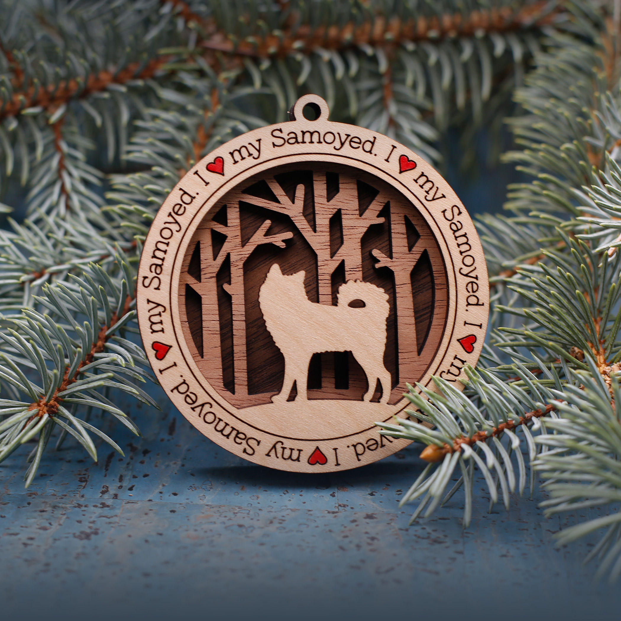 I Love My Samoyed Ornament