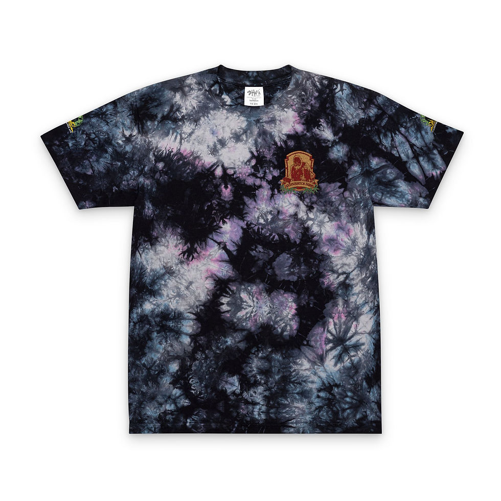 Thumbnail: Stashsquatch Farms Tie-Dye T-Shirt – Embroidered Logo