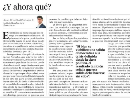 Columna de opinión. La Segunda, 26 de octubre de 2020.