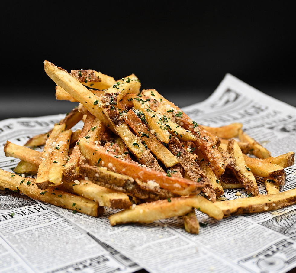 Hand-cut old-fashioned fires with seasoning at Penelope's World Famous Burgers & Fries in Estes Park