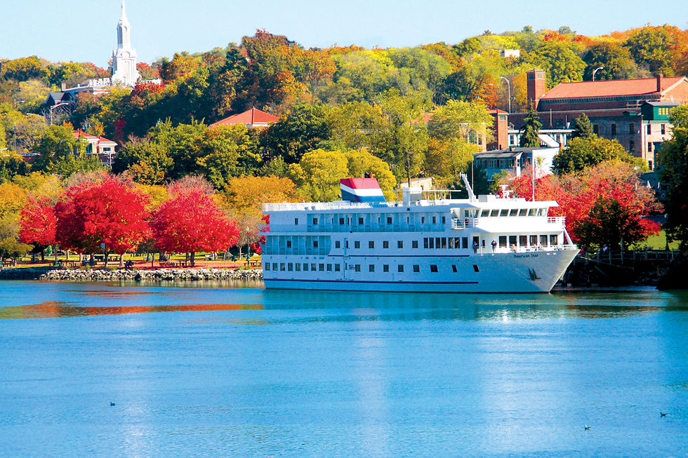 An American Cruise Lines ship during a fall cruise.