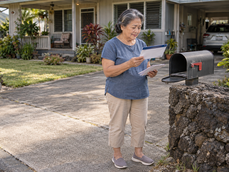 senior woman grabbing mail from her mailbox