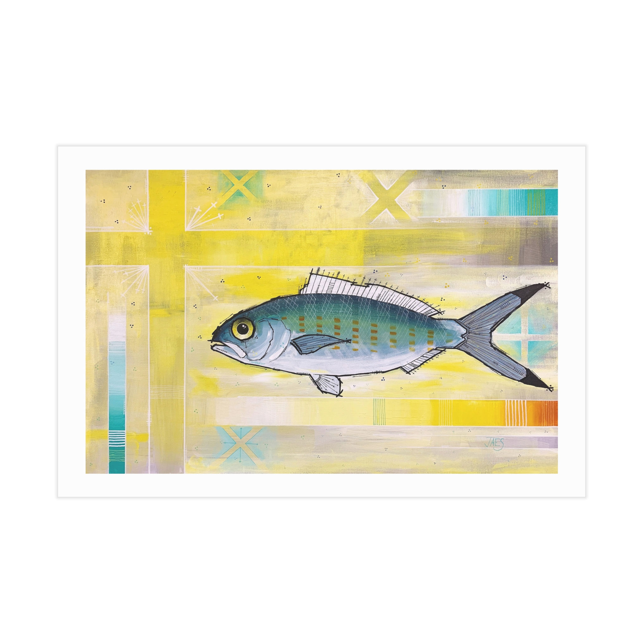 Australian Herring Art Print — Nautical Wall Poster for Beach House Decor