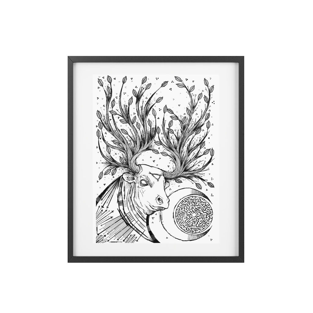 The Minotaur Framed Posters, Matte