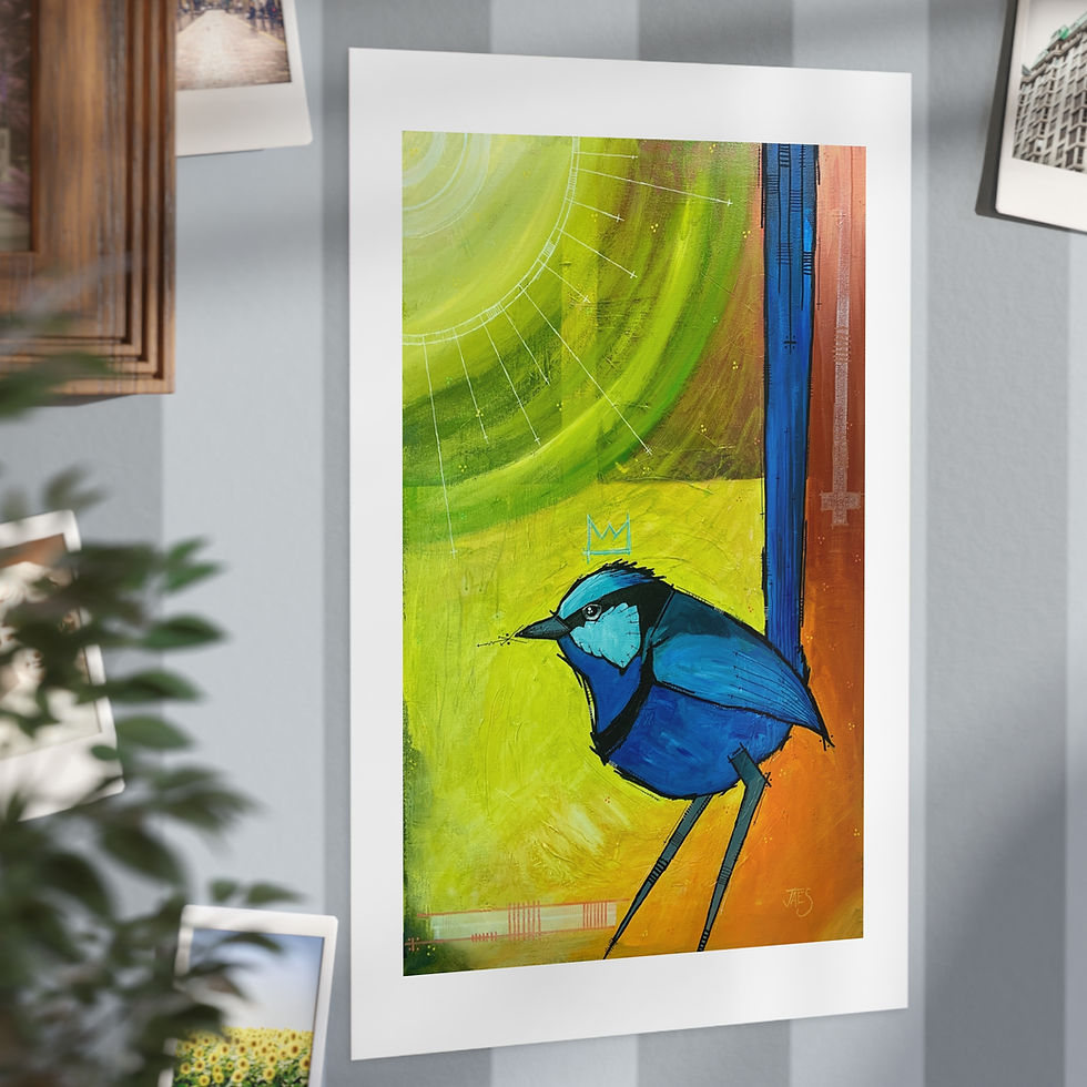 Thumbnail: Splendid Fairy Wren Art Print — Vibrant Bird Wall Decor