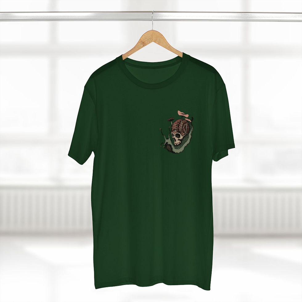 थंबनेल: Go Slow Down Skull Tee — Retro Skull & Snail Graphic T‑Shirt