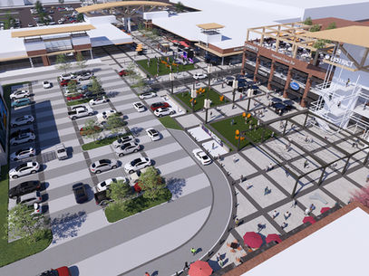 Aerial view of The District shopping center