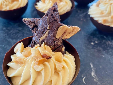 Chocolate Peanut Butter Brownie Mousse Cups