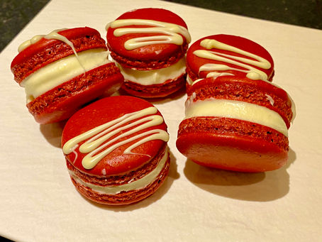 Red Velvet Cake Macarons