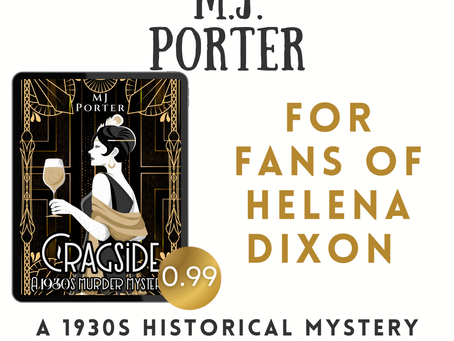 An image for the novel, Cragside, by MJ Porter. It shows a woman in art deco style clothing holding a glass of wine. 