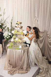 Wedding flowers and champagne tower, State Library Victoria Melbourne