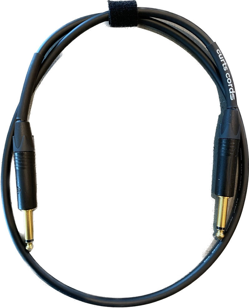 2' Mogami Gold Instrument Cable w/ Nuetrik Gold Straight Plugs