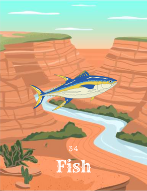 Learning Lenormand- Card #34, Fish