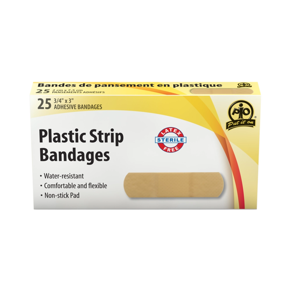 Plastic Strip Bandage, 7.5 x 2cm, 25/Box