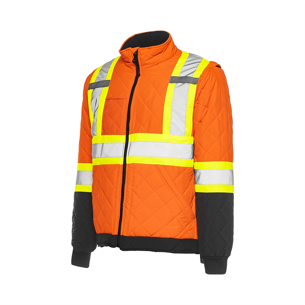 Thumbnail: Hi-Vis Quilted Freezer Jacket, 4″ Refl. Tape