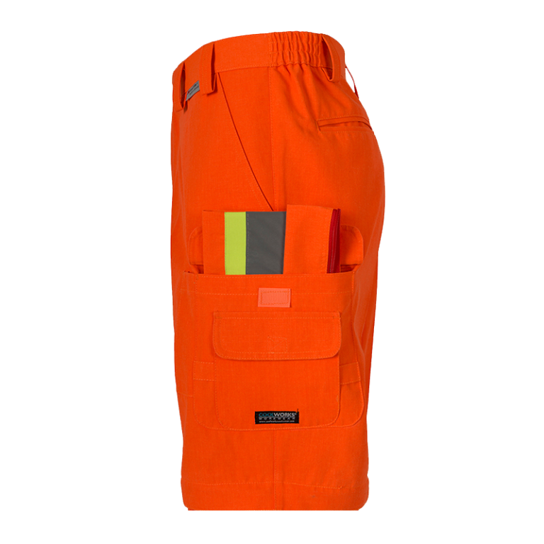Thumbnail: Orange • Coolworks® Ventilated Cargo Style Workpants, 4″ Refl. Tape