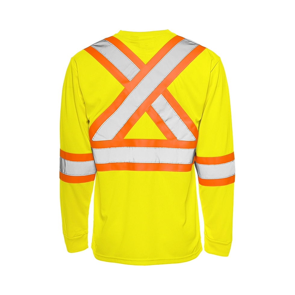 Thumbnail: Long Sleeve Polyester Traffic T-Shirt, 4″ Refl. Tape