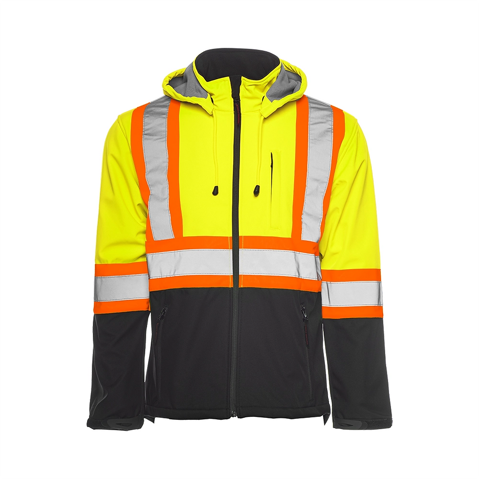 Thumbnail: Soft Shell Jacket w/ Detachable Hood, 4″ Refl. Tape