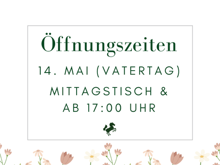 Öffnungszeiten 14. Mai 2026