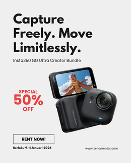 Capture Freely. Move Limitlessly. Nikmati 50% OFF Sewa Insta360 GO Ultra Creator Bundle