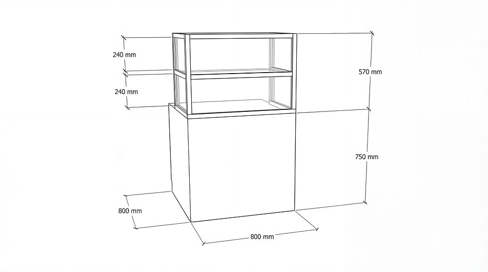 Miniature : Vitrine sèche 2 niveaux 