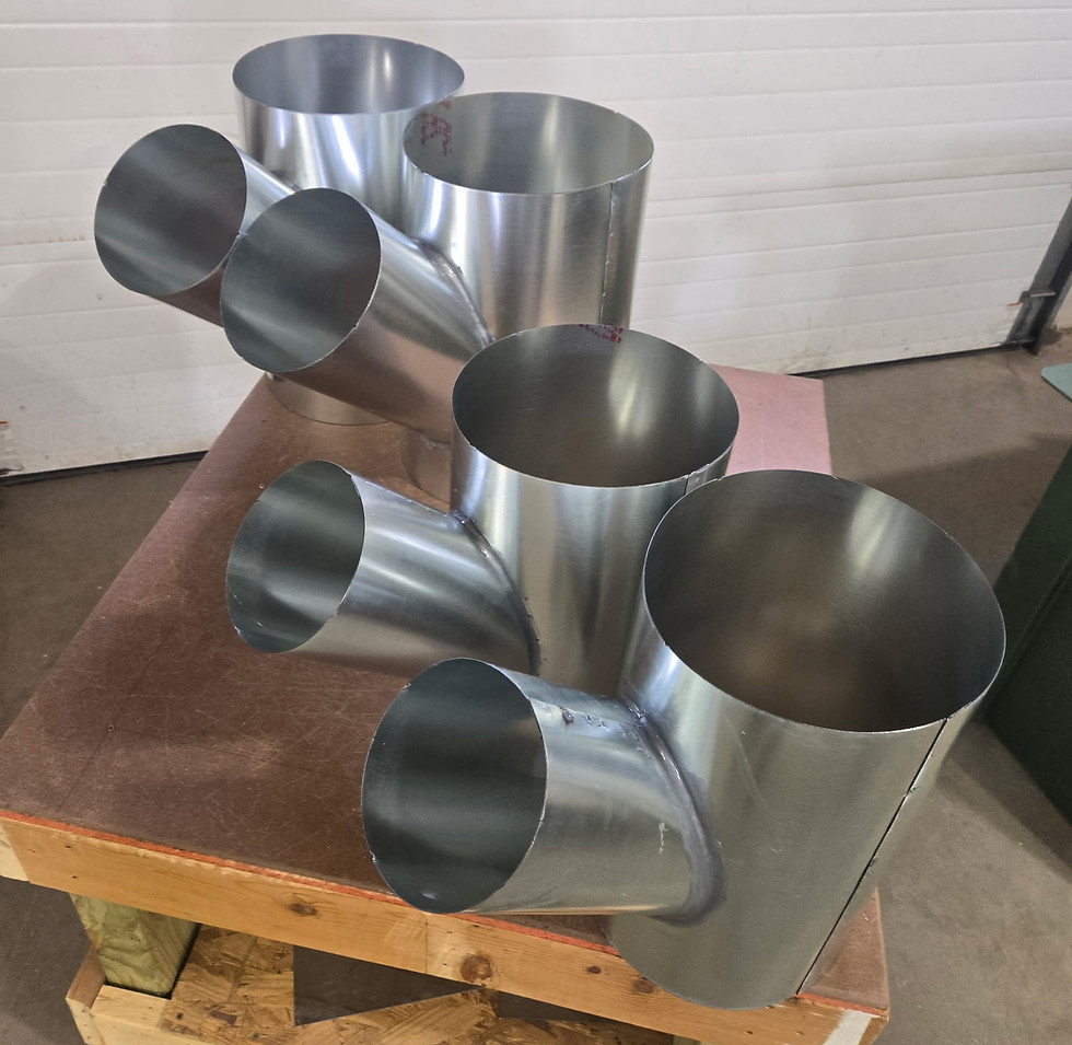Custom HVAC ductwork fabrication ready for assembly in Rapid City.