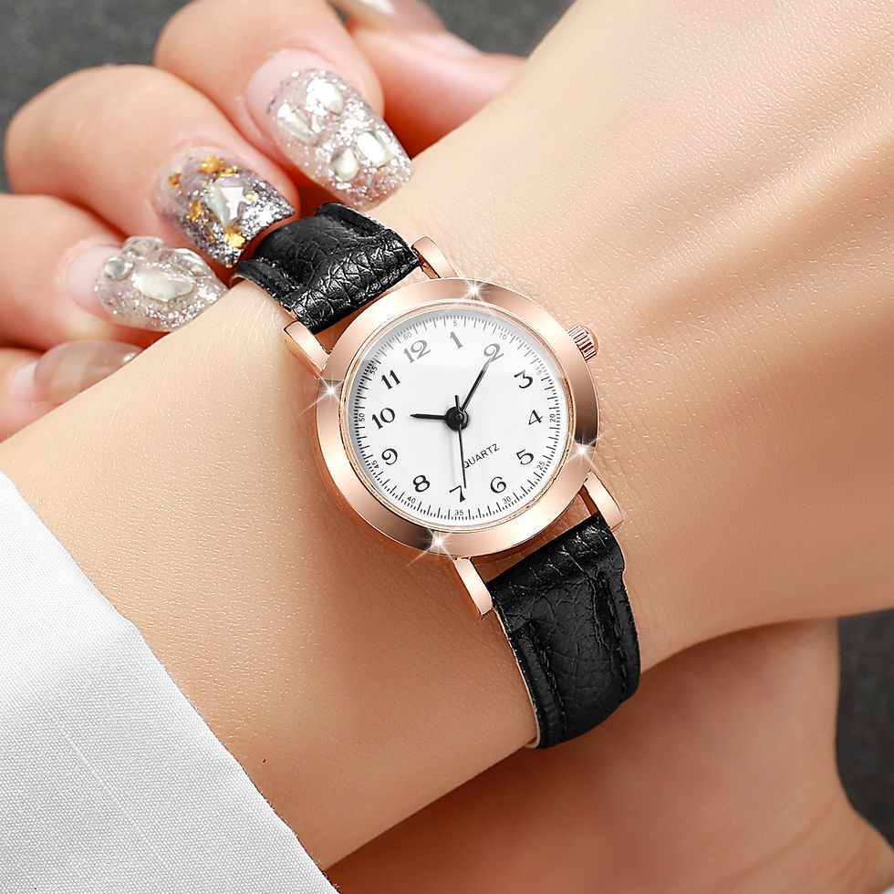 Miniatura: Relógio feminino pulseira de couro, analógico, quartzo.