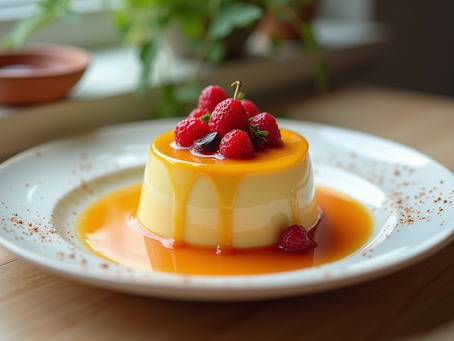 Indulge in Decadent Ginger Passion Fruit Panna Cotta with passion fruit glaze 