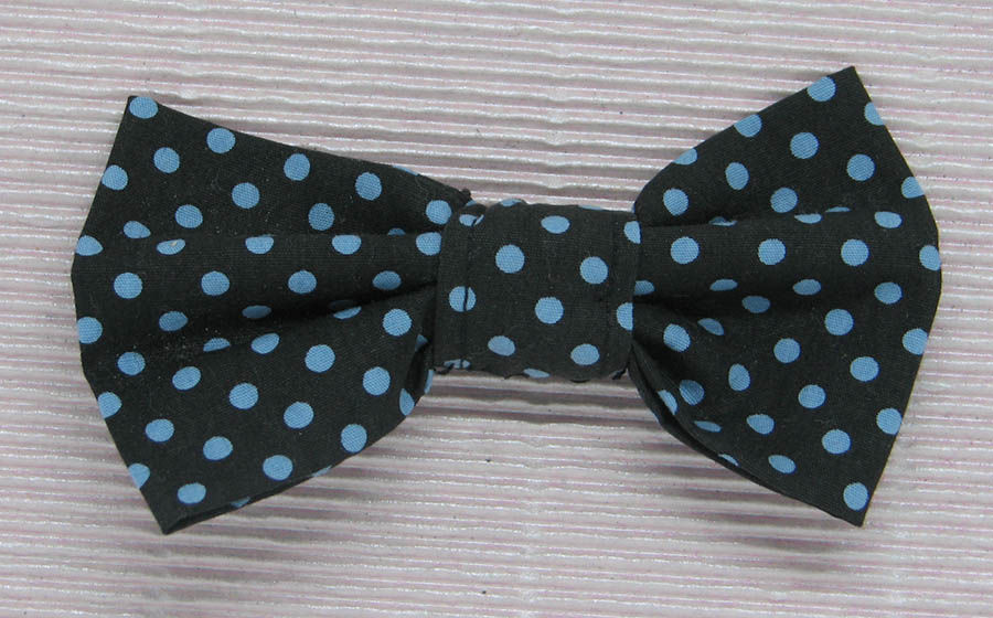 Cotton Navy and Blue Dotty Bow