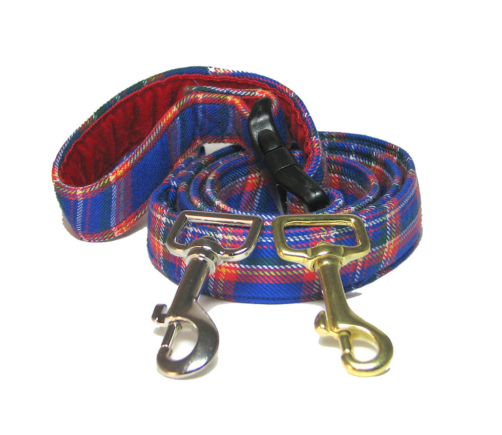 Thumbnail: Royal Blue Tartan  - Dog Collar, Leash or Bow $15 - 48