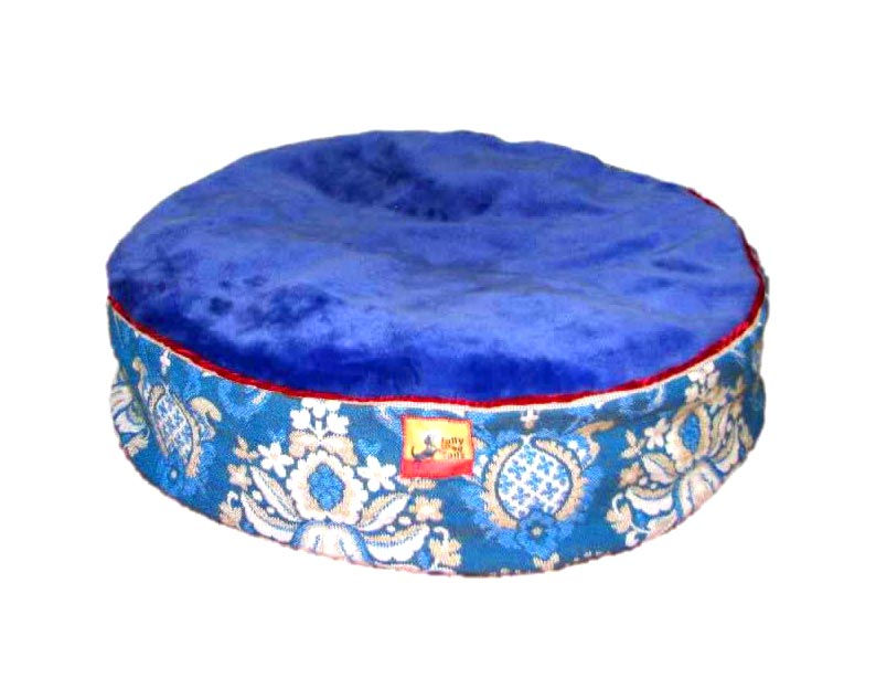 Jolly Round Bed Vintage Woven Blue