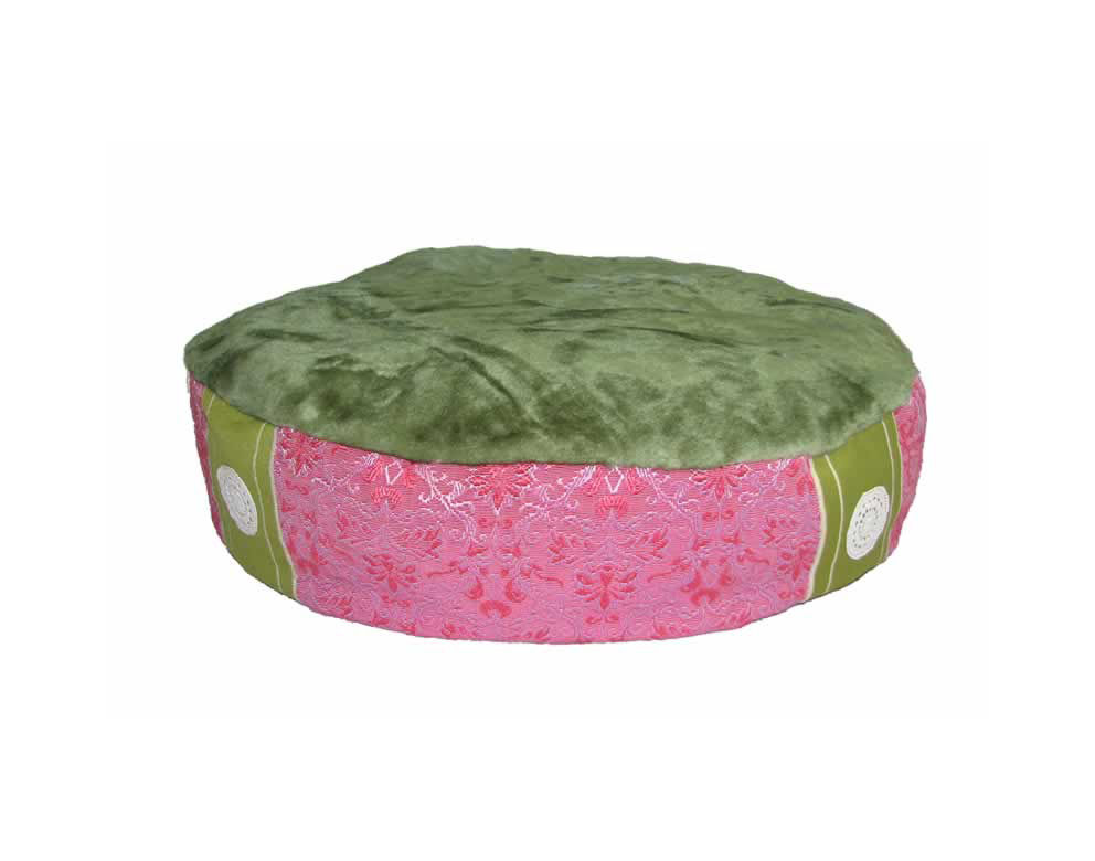 Jolly Round Bed Vintage Pink Brocade