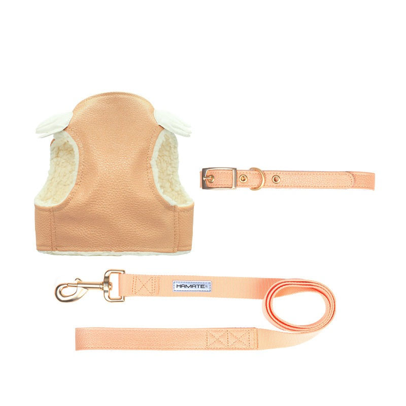 Thumbnail: Outdoor Cute Wing PU Warm Soft Fur Printing Harness/Leash/Collar DHCT22027