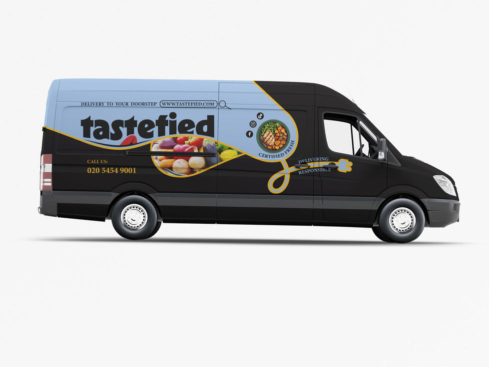 delivery van, design, mockup, online culinary branding