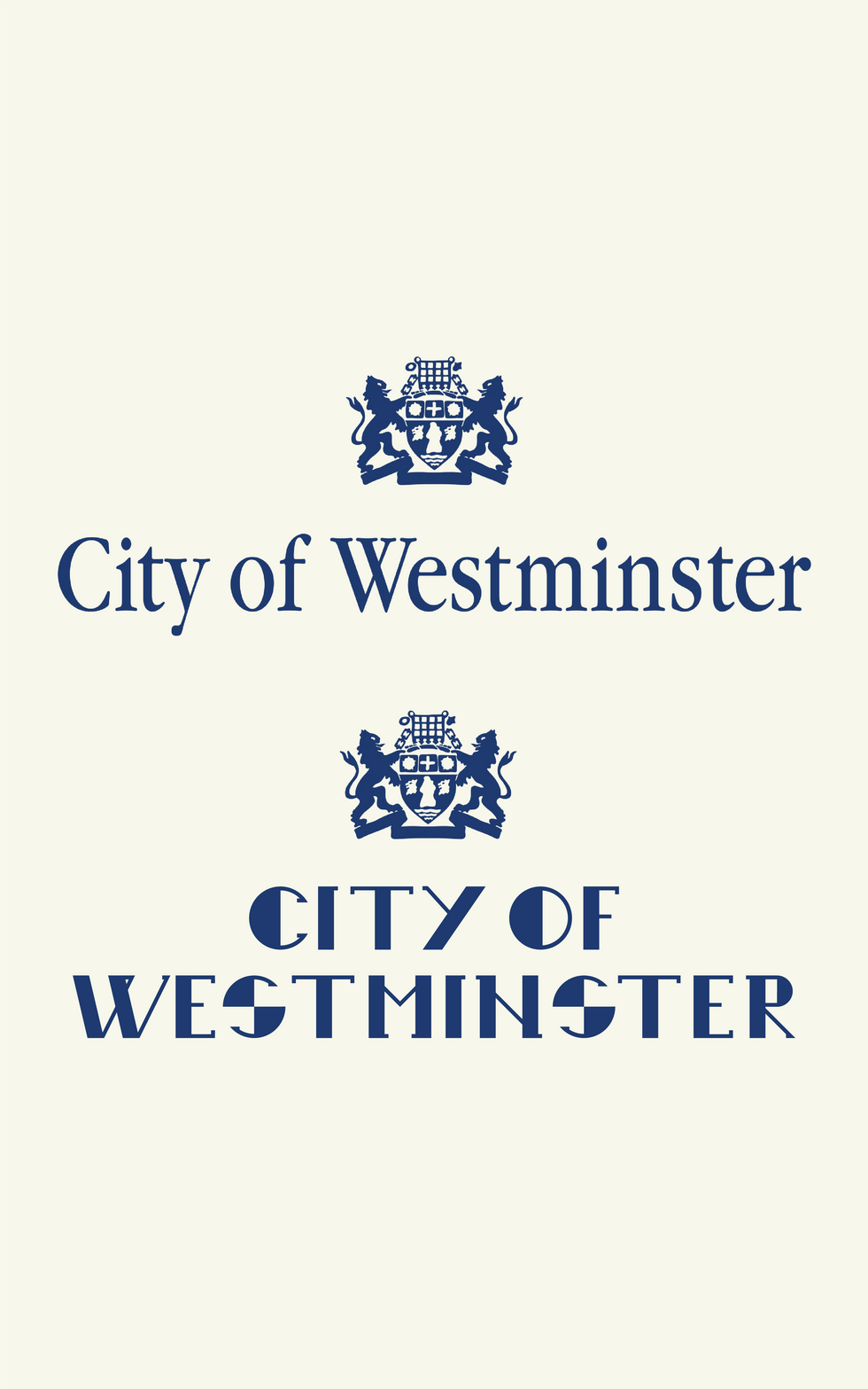 poster design showcasing the new and the old typeface of City of Westminster