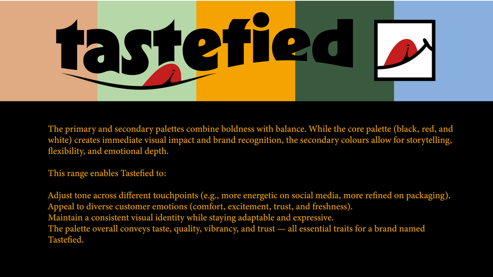 Tastefied secondary palette, the importance of colours, which colours are the right for my branding, online culinary branding