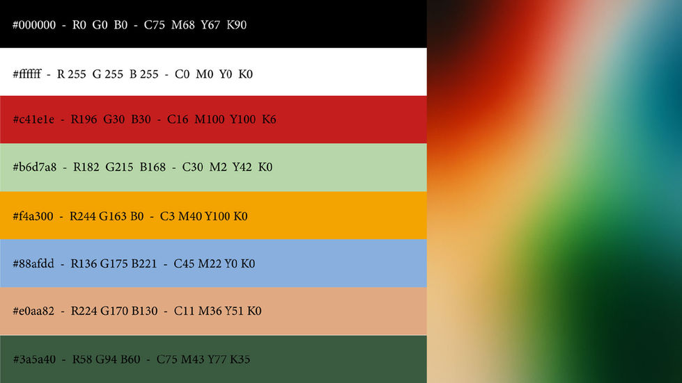 Tastefied, colour pallet, online culinary branding