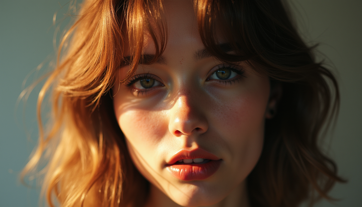 Eye-level view of shoulder-length hair with multi-tonal highlights showing depth and shine